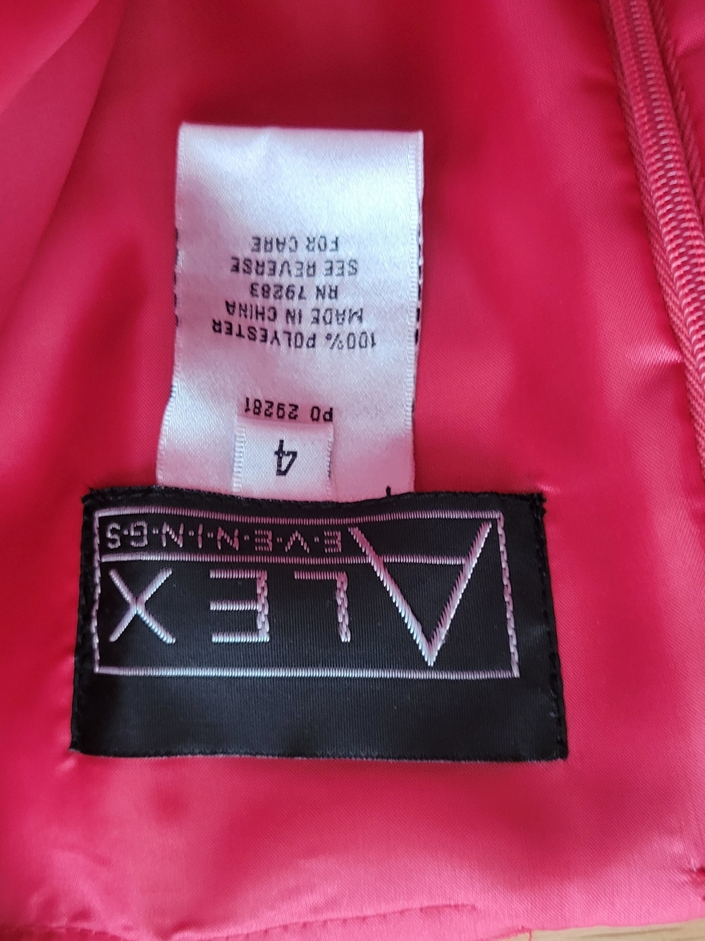 Alex Evenings One-Shoulder Hot Pink Evening Gown - Picture 3 of 4